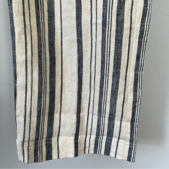 NWT Michael Stars Vertical Stripe Linen Wide Leg Pant Ivory & Chambray S 4/6 - Picture 8 of 14